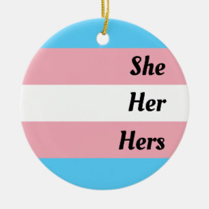 Sie hat Transgender-Pride Keramik Ornament