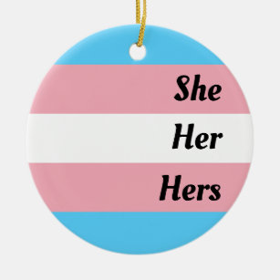 Sie hat Transgender-Pride Keramik Ornament