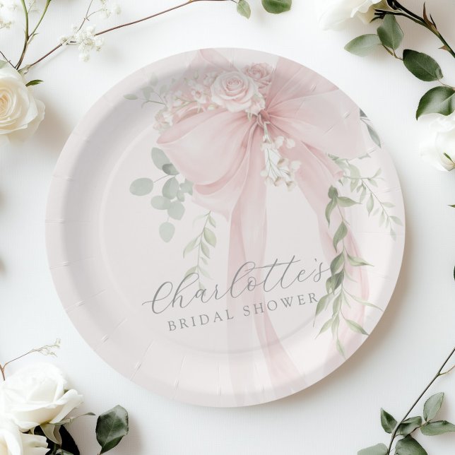 Sie heiratet Bow Brautparty Pappteller (Von Creator hochgeladen)