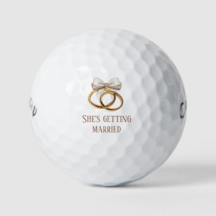 "Sie heiratet" Romantisches Verspieltes Hochzeits- Golfball