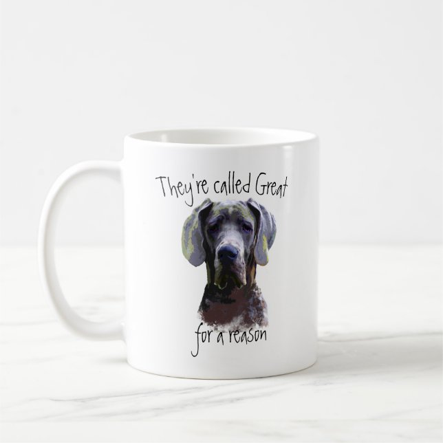 Sie heißen "Great Dane Dog Pet Fun Quote" Kaffeetasse (Links)