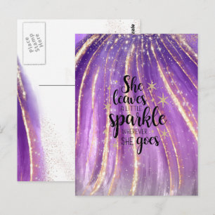 Sie hinterlässt einen kleinen Glanz Luxus Glitter  Postkarte