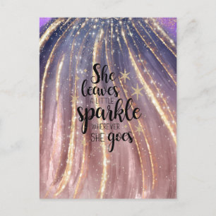 Sie hinterlässt einen kleinen Glanz Luxus Glitter  Postkarte