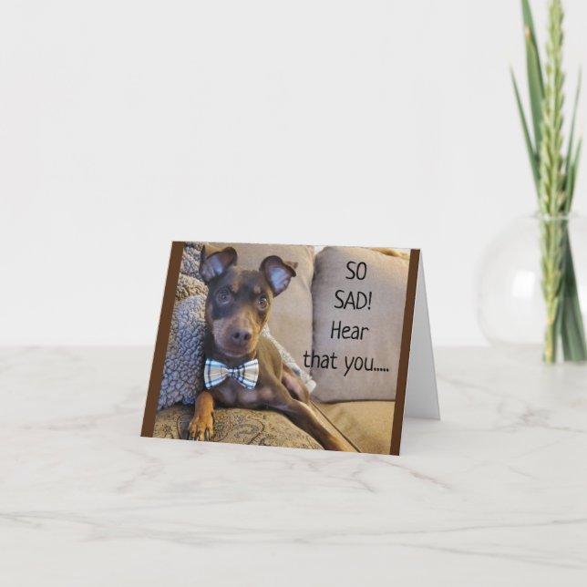 SIE HÖREN, DASS SIE NICHT GUT GEFÜHL SIND :( KARTE (Vorderseite)