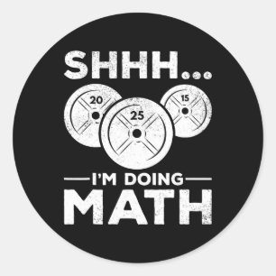 Sie ich mache Mathe Bodybuilding Gym Fitness Train Runder Aufkleber