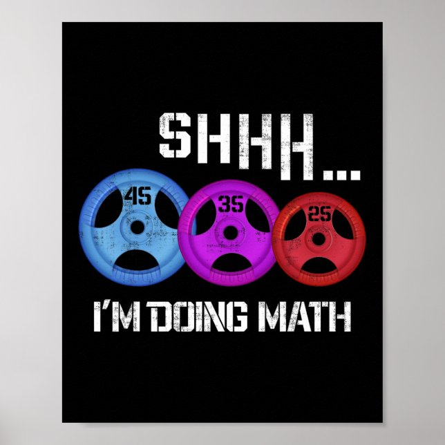 Sie ich mache Mathe Funny Workout Gym Spaß Weight Poster (Vorne)