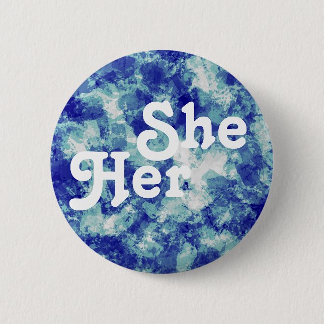 Sie/Ihr anpassbarer Pronomen-Button Button (Vorderseite)