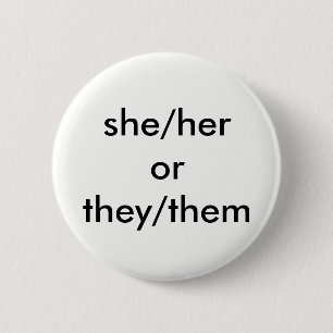 sie/ihr oder sie/sie Pronomenknopf Button