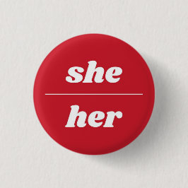 Sie/ihr Pronoun-Button, 1¼ Zoll Button