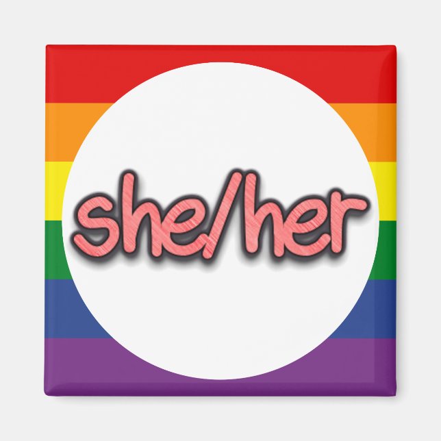 Sie/ihr Pronoun Magnet (Vorne)