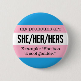 Sie/ihre Pronomen - Transgender-Flagge Button