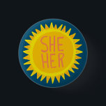 SIE / IHRE Pronouns Sonnenschein Pride Handschrift Button<br><div class="desc">Dekorieren Sie Ihr Outfit mit diesem coolen Kunstknopf. Macht ein großartiges Geschenk! Sie können ihn anpassen und auch Text hinzufügen. Karo in meinem Shop für viel mehr Farben und Muster! Lass mir Bescheid,  wenn du auch etwas Gewohntes willst.</div>