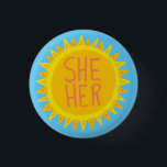 SIE / IHRE Pronouns Sonnenschein Pride Handschrift Button<br><div class="desc">Dekorieren Sie Ihr Outfit mit diesem coolen Kunstknopf. Macht ein großartiges Geschenk! Sie können ihn anpassen und auch Text hinzufügen. Karo in meinem Shop für viel mehr Farben und Muster! Lass mir Bescheid,  wenn du auch etwas Gewohntes willst.</div>