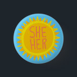SIE / IHRE Pronouns Sonnenschein Pride Handschrift Button<br><div class="desc">Dekorieren Sie Ihr Outfit mit diesem coolen Kunstknopf. Macht ein großartiges Geschenk! Sie können ihn anpassen und auch Text hinzufügen. Karo in meinem Shop für viel mehr Farben und Muster! Lass mir Bescheid,  wenn du auch etwas Gewohntes willst.</div>