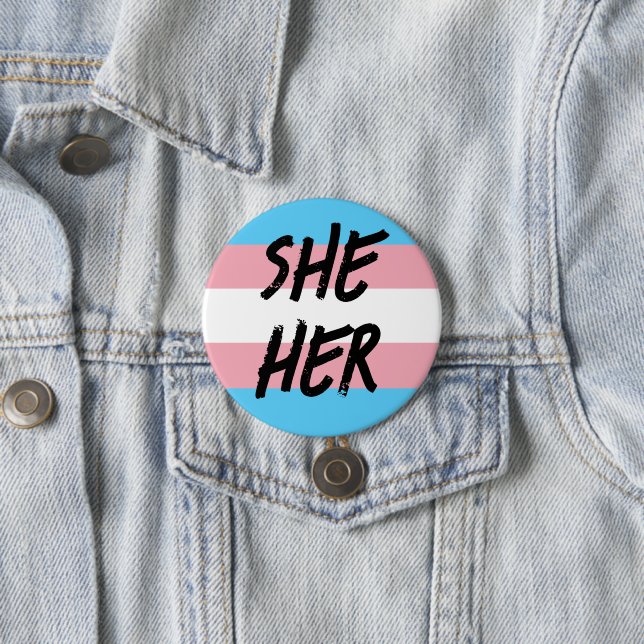 Sie ihre Pronouns Trans Button (Beispiel)