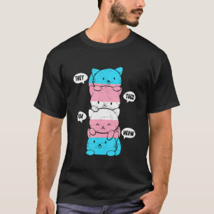 Sie Ihre Sie Miauen Katzen Transgender Flagge Lgbt T-Shirt