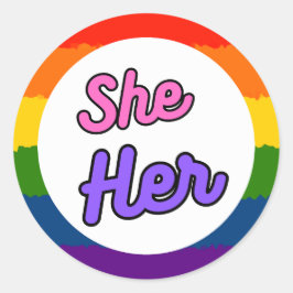 Sie ihren Stolz Rainbow Prounoun Stickers