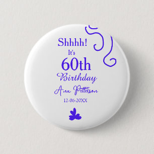Sie ist 60. Geburtstag hinzufügen Namen lila Spani Button