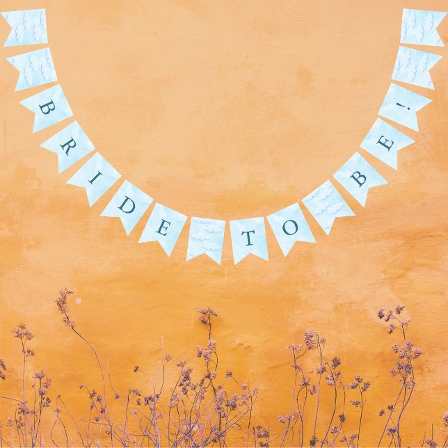 Sie ist auf Cloud 9 Dreambride, um Brautparty zu w Wimpelkette (On Cloud 9 Dreamy Sky Blue -  Bride To Be Bridal Shower Bunting Flag )