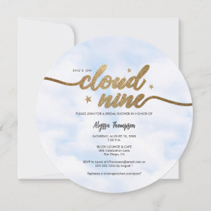 Sie ist auf Cloud 9 Dreamy Brautparty Clouds Einladung
