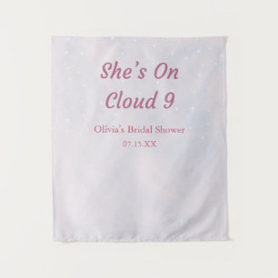 Sie ist auf Cloud 9 Dreamy Brautparty Hintergrund Wandteppich