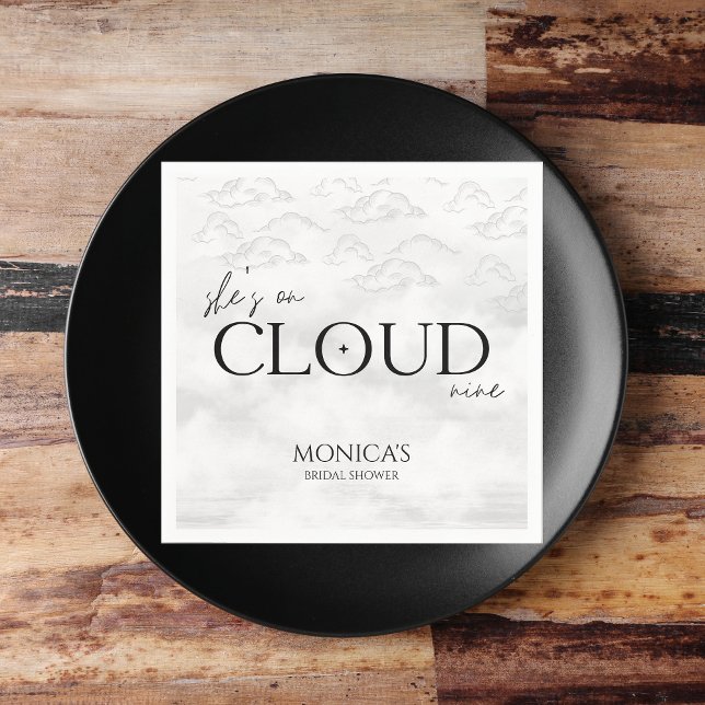 Sie ist auf Cloud 9 Dreamy Elegant Brautparty Serviette (She's on cloud 9)