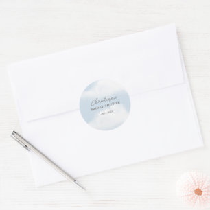 Sie ist auf Cloud 9 Dreamy Watercolor-Brautdusche Runder Aufkleber