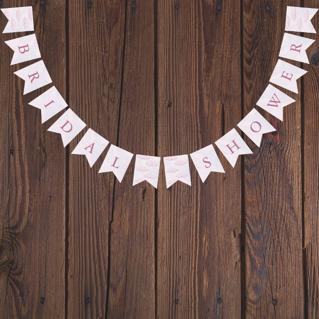 Sie ist auf Cloud 9 Pastel Dreamy Brautparty Wimpelkette (On Cloud 9 Pastel Dreamy Bridal Shower Bunting Flags )
