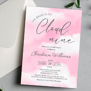 Sie ist auf Cloud 9 Pink Brautparty Einladung