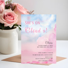 Sie ist auf Cloud 9 Pink Watercolor Brautparty