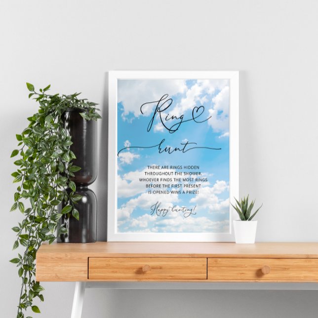 Sie ist auf Cloud 9 Ring Hunt Brautparty Game Poster (Von Creator hochgeladen)