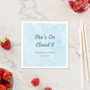Sie ist auf Cloud 9 Traumhimmelblauer Junggesellin Serviette