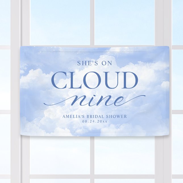 Sie ist auf Cloud Nine Blue Brautparty Banner (Von Creator hochgeladen)