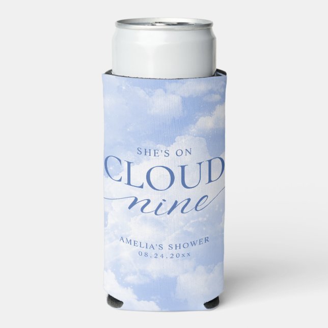 Sie ist auf Cloud Nine Blue Brautparty Selters Dosenkühler (Seltzer Vorderseite)