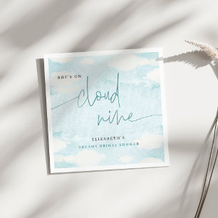 Sie ist auf Cloud Nine Blue White Brautparty traum Serviette