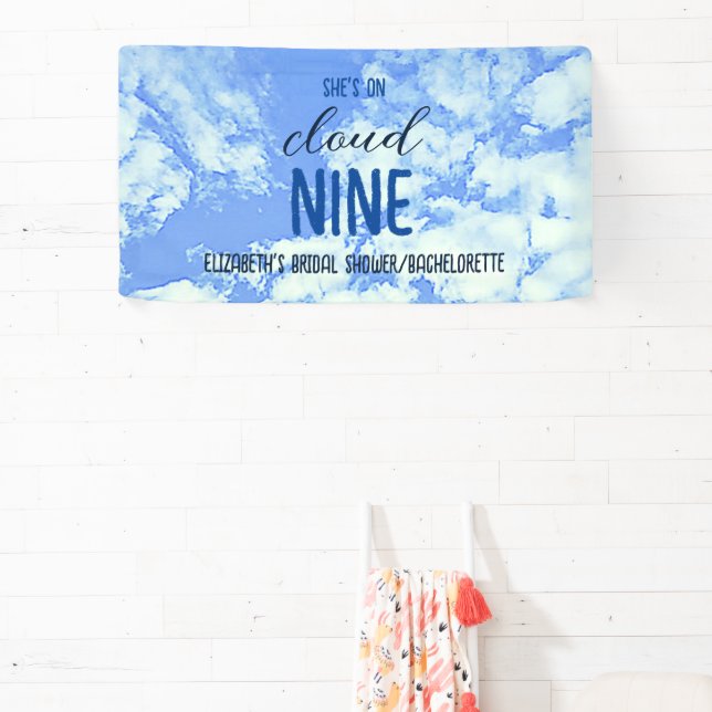 Sie ist auf Cloud Nine! Brautparty/Bachelorette Banner (InSitu)