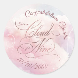 Sie ist auf Cloud Nine Brautparty Runder Aufkleber