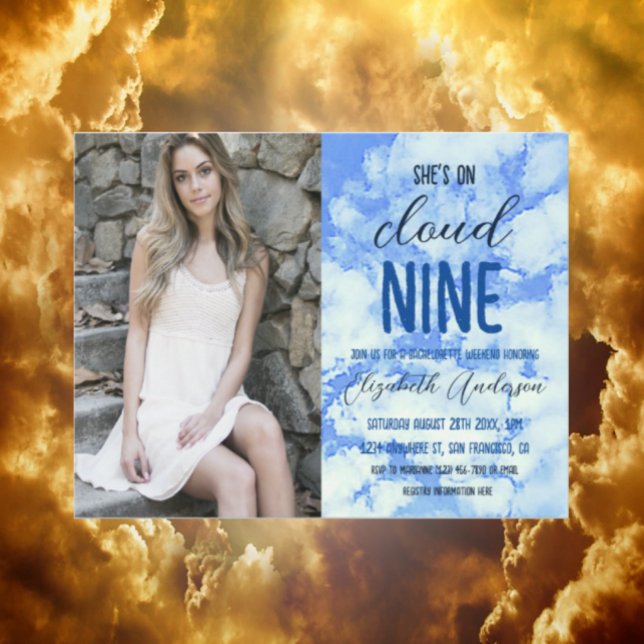 Sie ist auf Cloud Nine! Junggeselinnen-Abschied Einladung (Von Creator hochgeladen)