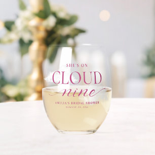 Sie ist auf Cloud Nine Pink Junggesellinnen-Abschi Weinglas Ohne Stiel