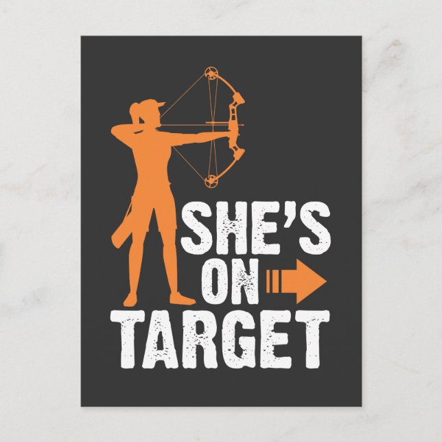 Sie ist auf Ziel - Archer Arrow Archery Women Girl Postkarte (Vorderseite)