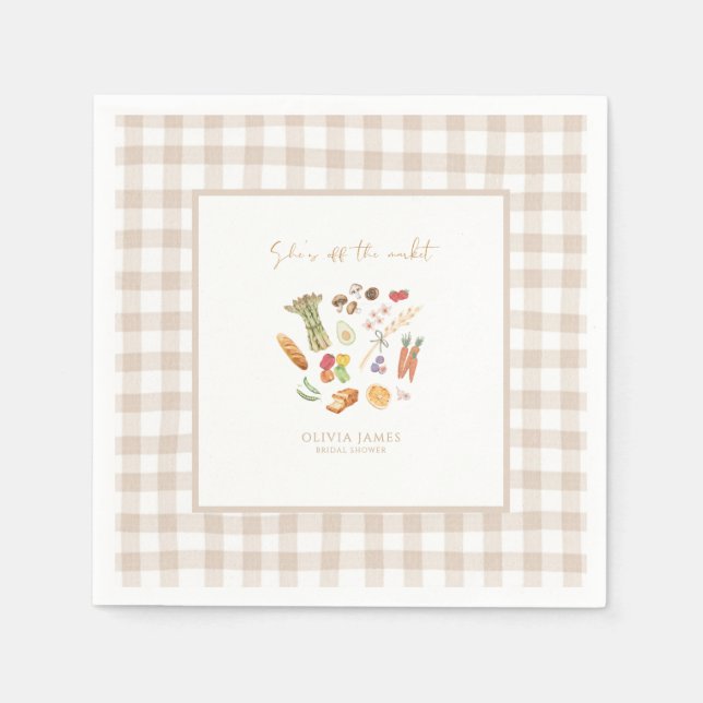 Sie ist aus dem Markt Blumige Hochzeits-Party Serviette (Vorderseite)