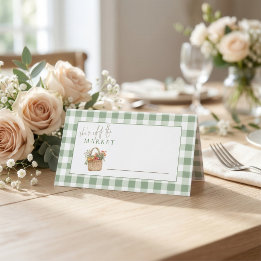 Sie ist außerhalb des Market Sage Gingham Bridal S Platzkarte