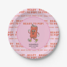 Sie ist bereit, Baby-Shower Pink Gingham Soda zu p