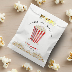 Sie ist bereit, das Baby Shower Popcorn Danke zu p Geschenktütchen