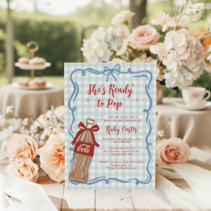 Sie ist bereit, das Baby Soda Baby Shower platzen Einladung