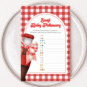 Sie ist bereit, das Dusch-Emoji-Pictionary-Spiel z
