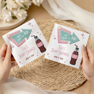 Sie ist bereit, das POP Diner, Soda Baby Shower Wi Serviette