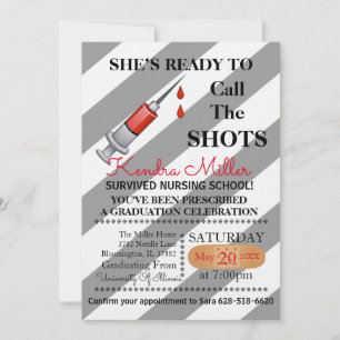 Sie ist bereit, den Shots Nursing Abschluss zu nen Einladung