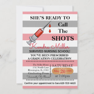 Sie ist bereit, den Shots Nursing Abschluss zu nen Einladung