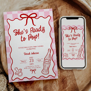 Sie ist bereit, die Baby-Baby-Party-Einladung plat Einladung
